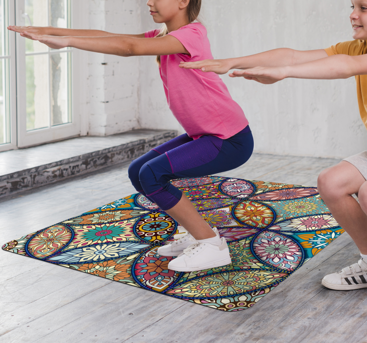 Mandalas fuldfarve vinyl tæppe - TenStickers