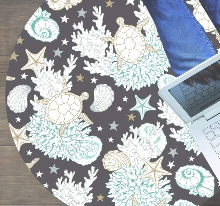 Marint motiv vinyltæpper med dyr - TenStickers