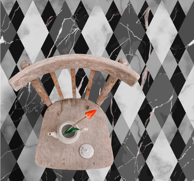 Marmor vinyl tæppe med diamantmønster - TenStickers