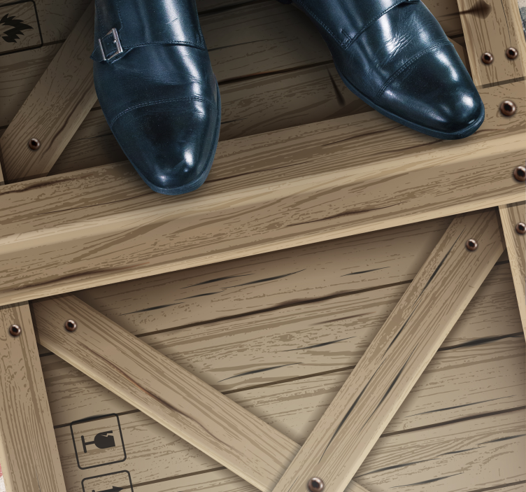 Materialeeffekt - trææske effekt vinyltæppe - TenStickers