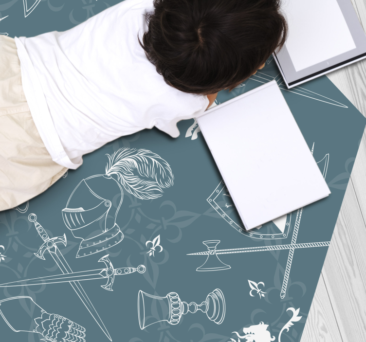 Middelalderlig ridderlighed vinyl tæppe med spil - TenStickers