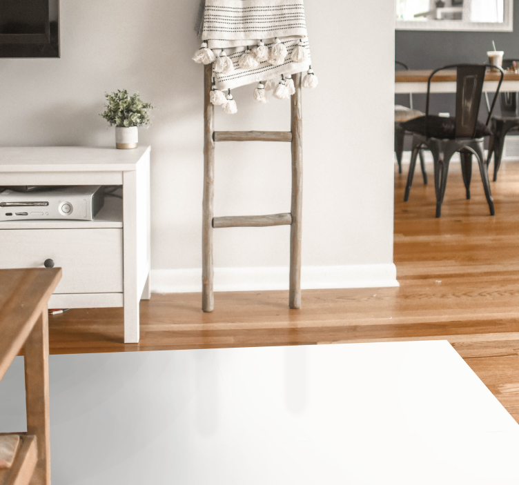 Minimalistisk hvid overflade vinyl tæppe til stuen - TenStickers