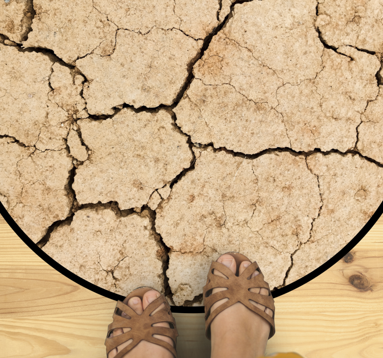 Mønster med revnet jord tekstur vinyl tæppe - TenStickers