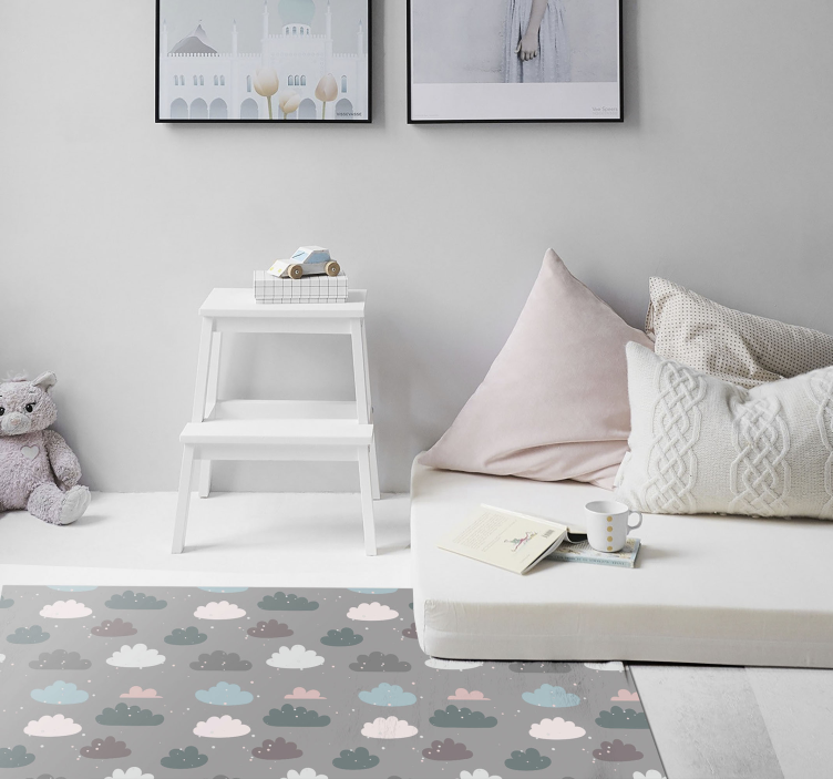 Mønstrede skyer vinyl vinyltæppe - TenStickers