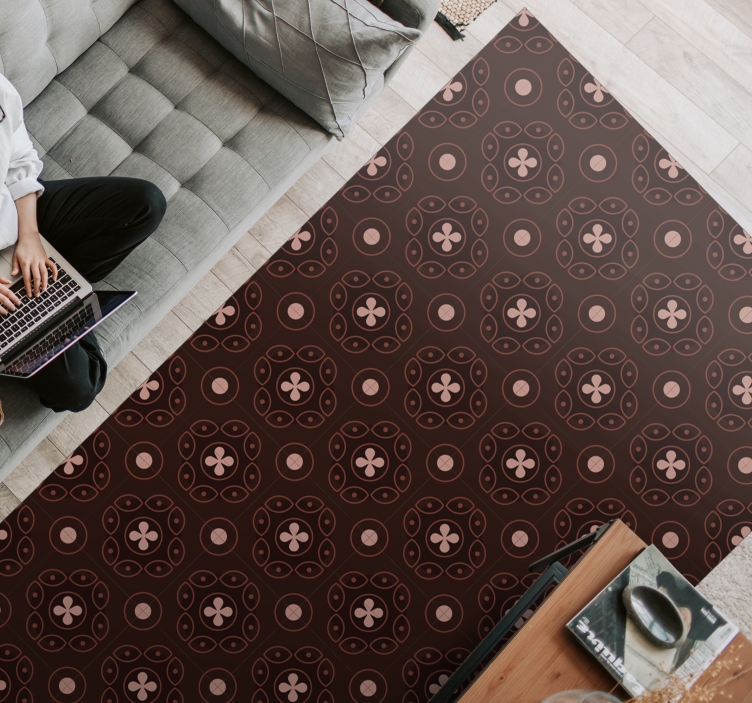 Mosaik cirkulære mønstre mosaik vinyl tæppe - TenStickers