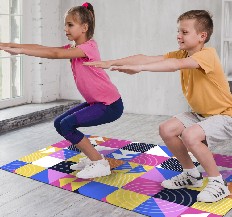 Mosaik memphis stil vinyl tæppe - TenStickers