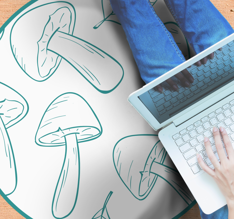 Motiv af svampeblade natur vinyl tæppe - TenStickers