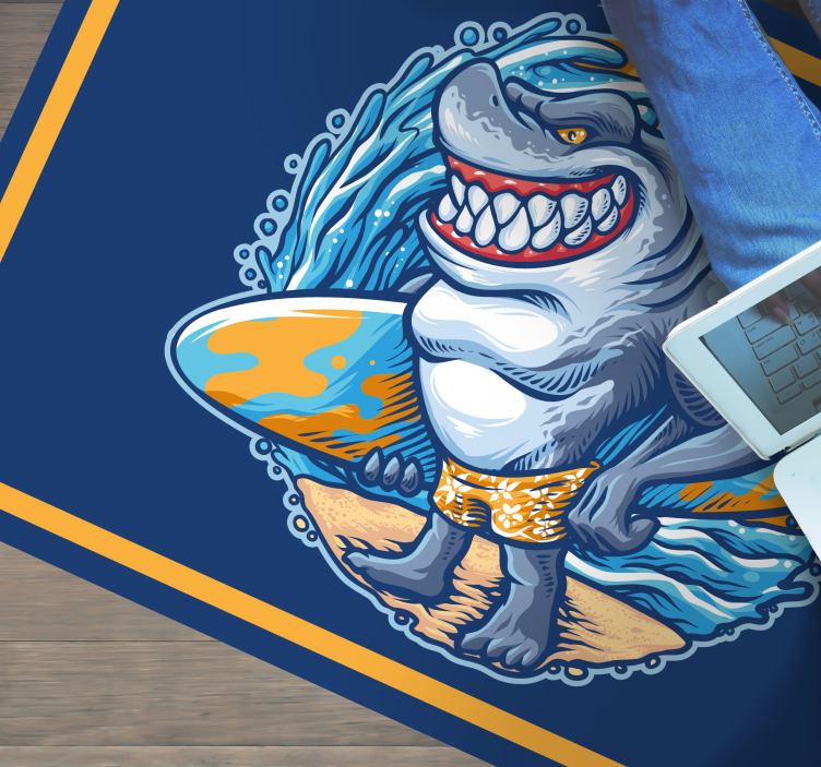 Munter hajfigur vinyl tæppe til teenagere - TenStickers