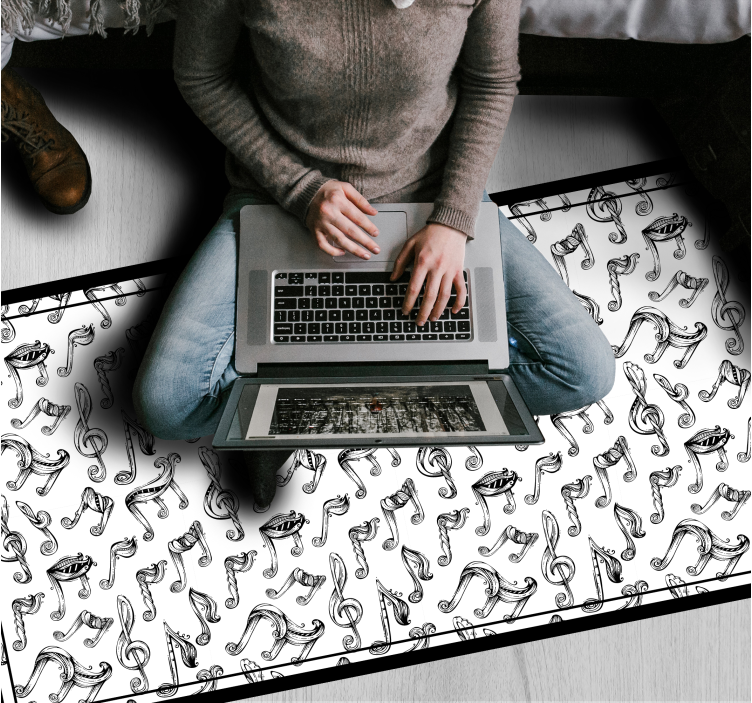 Musiknode design vinyl tæppe til teenagere - TenStickers