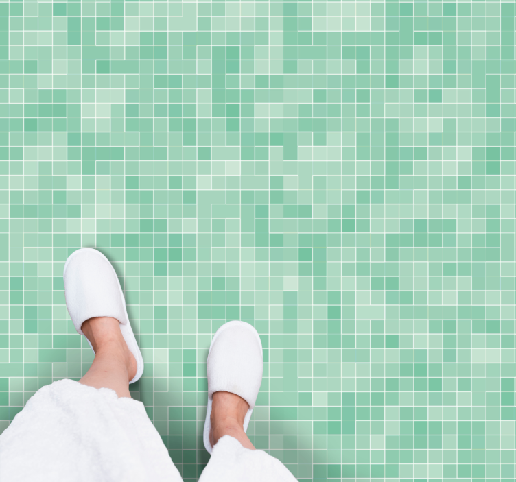 Mynte mosaik mønster vinyl tæppe med fliseeffekt - TenStickers