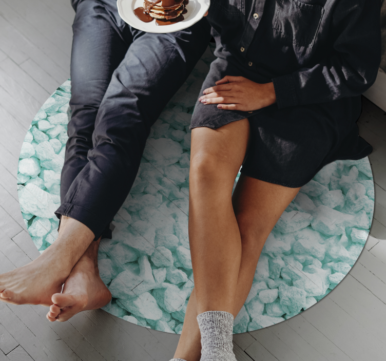 Design med mintfarver vinyl tæppe med steneffekt - TenStickers