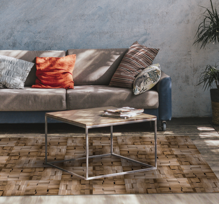 Naturligt teksturdesign vinyl tæppe med træeffekt - TenStickers