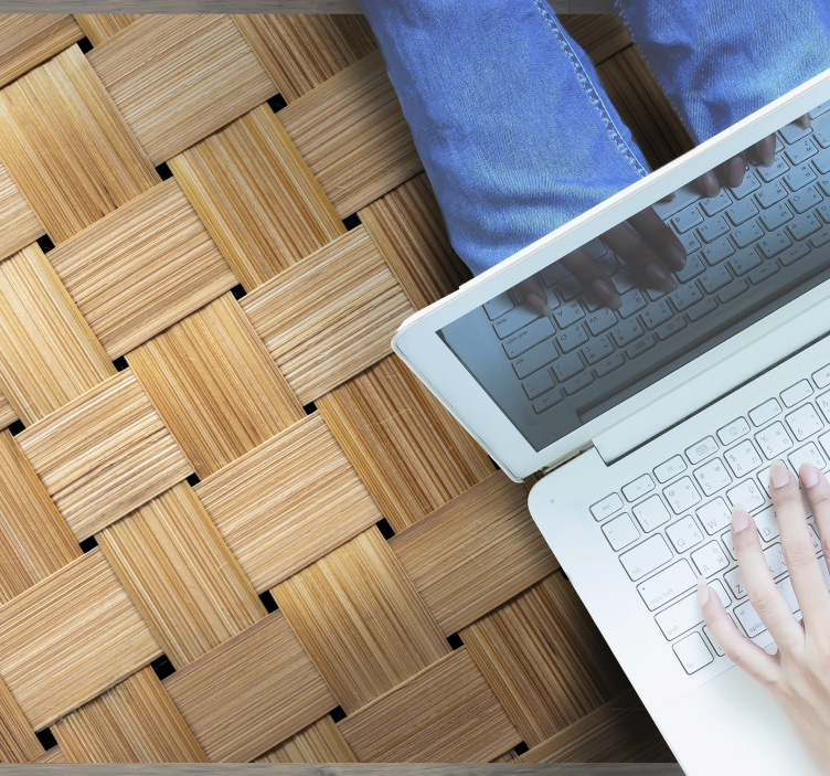 Naturligt tæppe i bambusmønster - TenStickers