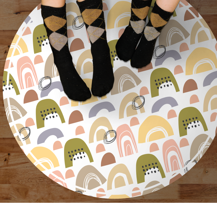 Nordisk regnbuemønster skandinaviske vinyltæpper - TenStickers