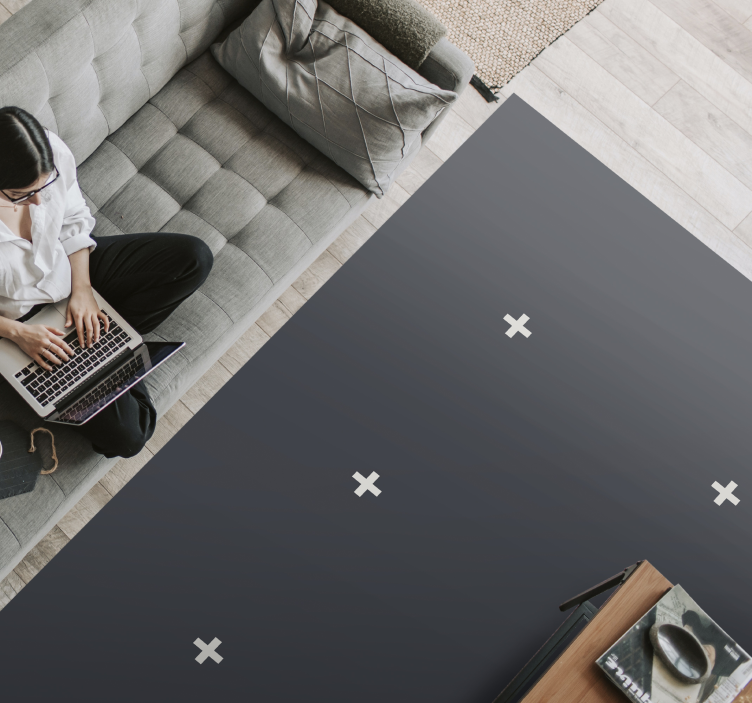 Nordisk stil sort plus tegn vinyl tæppe - TenStickers