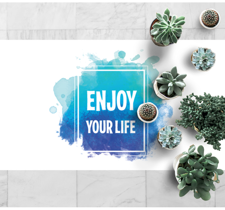 Nyd dit liv akvarel plet rvinyl tæppe - TenStickers