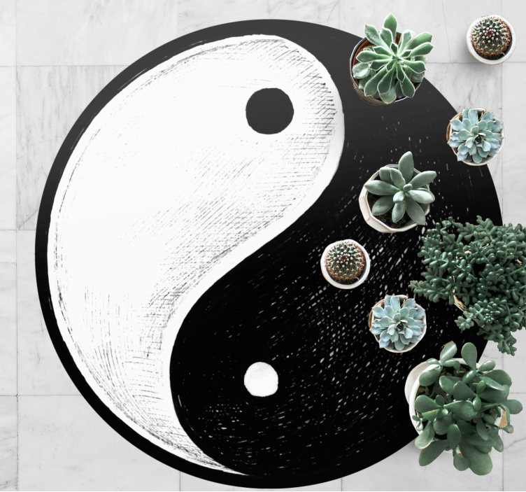 Originalt yin yang balance moderne tæppe - TenStickers