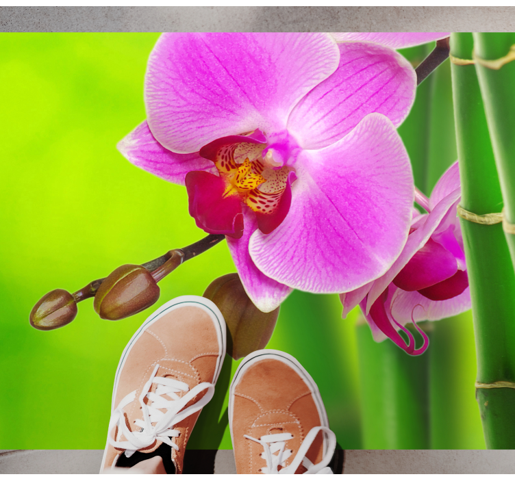 Orkideblomstrende glæde Blomster og planter vinyltæppe - TenStickers