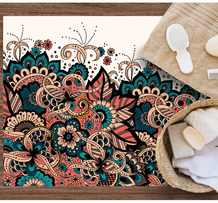 Ornament arabisk blomstermotiv blomstertæppe - TenStickers