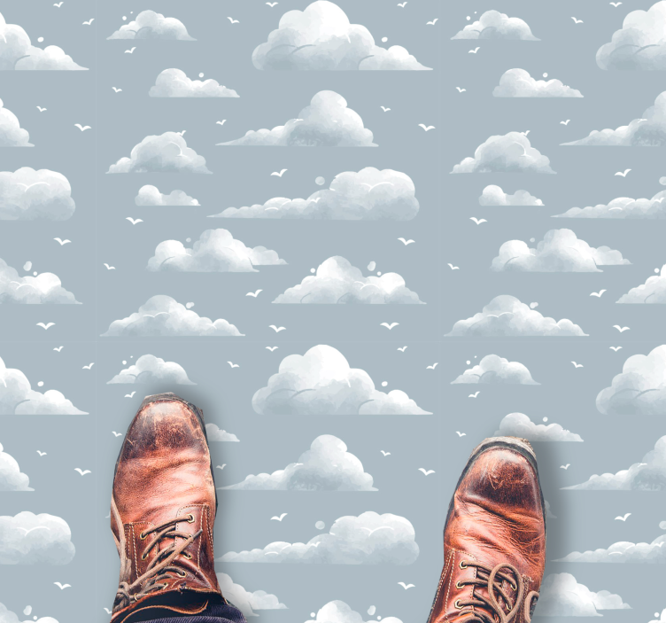 Overskyet himmelmønster vinyltæpper til babyværelse - TenStickers