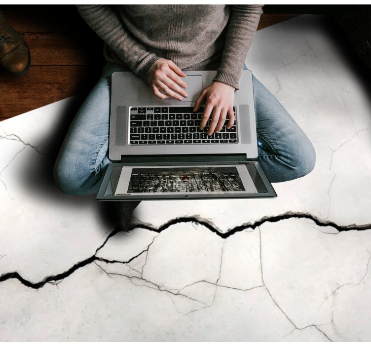 Pæne grå revner baggrund moderne tæppe - TenStickers