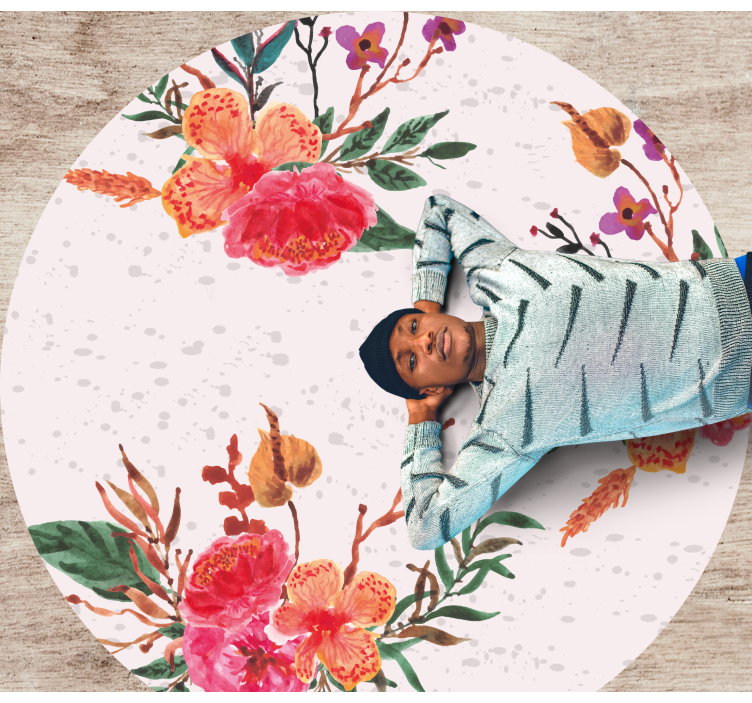 Pæoner og orkideer Blomster og planter vinyltæppe - TenStickers