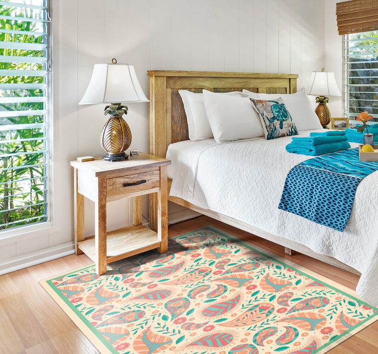 Paisley mønster fusion mandala vinyl tæppe - TenStickers