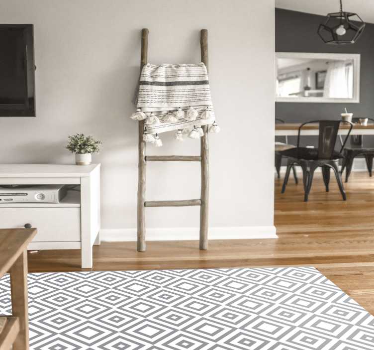 Panorama grå firkanter moderne vinyltæppe - TenStickers