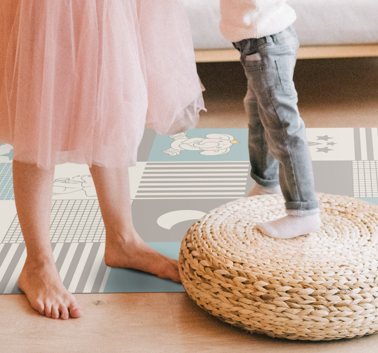 Patchwork børnehave vinyltæpper til babyværelse - TenStickers