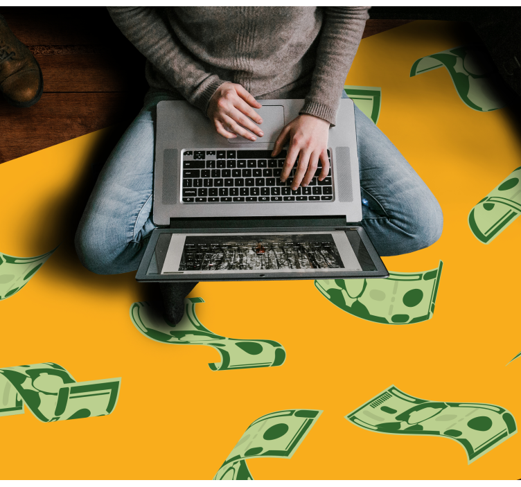 Pengestrømsmønster moderne vinyl tæppe - TenStickers