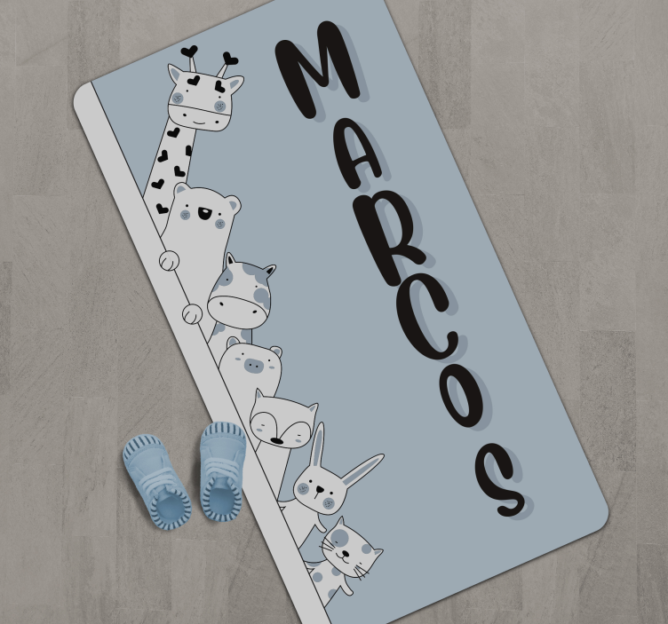 Personlige væsner vinyl tæppe med navn - TenStickers