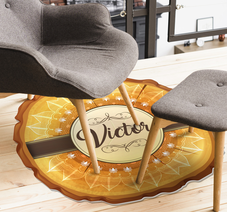 Personligt festligt emblem vinyl tæppe med navn - TenStickers