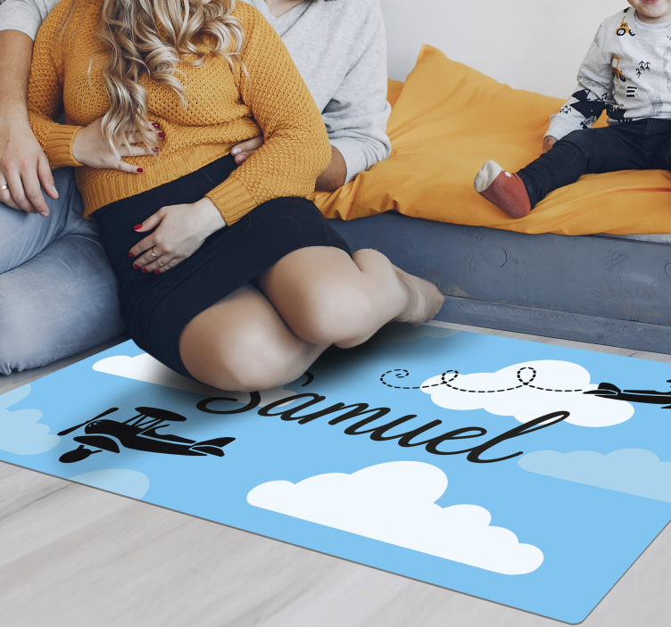 Himmelfly med navn vinyl tæppe - TenStickers