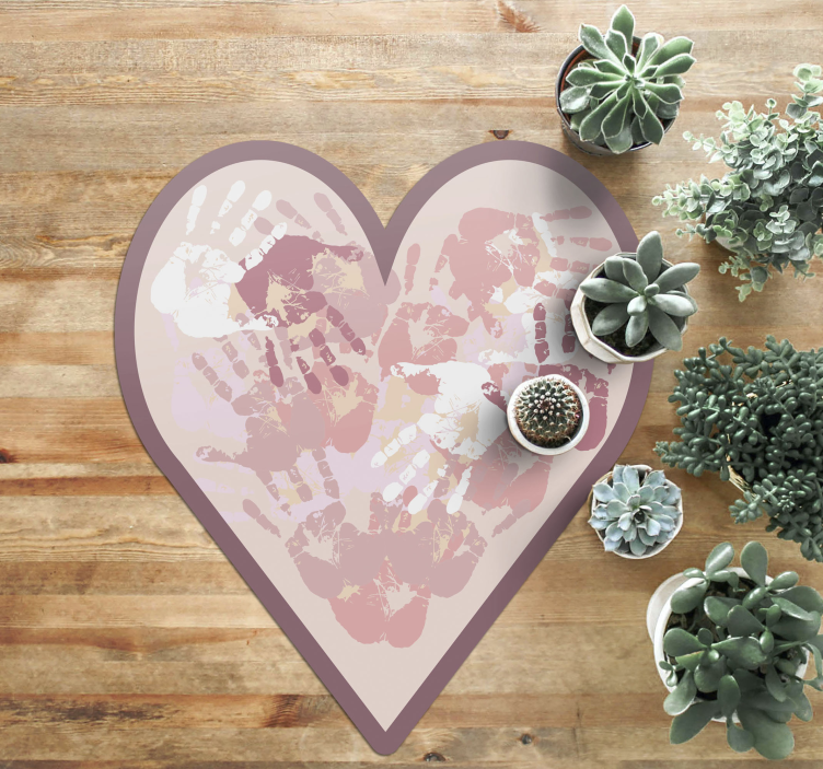 Personligt hjerte vinyl tæppe med navn - TenStickers