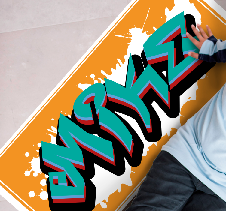 Navnekunst vinyl tæppe med navn - TenStickers