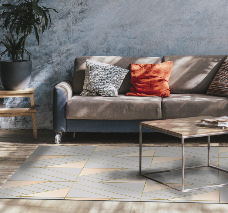 Pink og grå art deco stil mønster vinyl tæpper til stuen - TenStickers