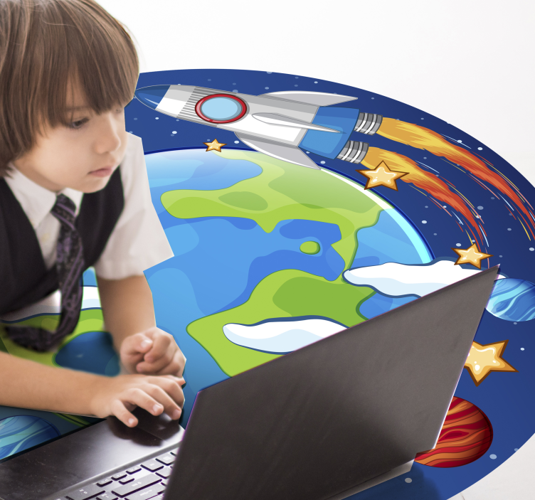 Planetarisk bane tæppe til børneværelse - TenStickers