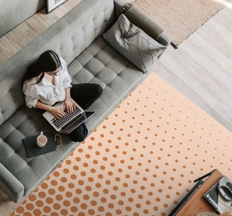 Polkaprikkede gradient stribede vinyl tæppe - TenStickers