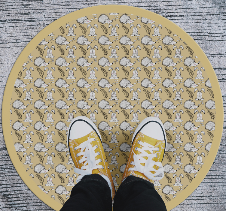 Porcupine og kaniner animalsk vinyl tæppe - TenStickers