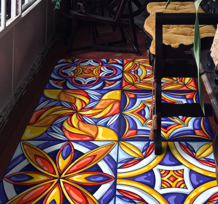 Portugisisk fliser stil vinyl hall tæppe - TenStickers