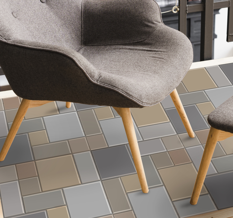Relief grå fliser moderne tæppe - TenStickers