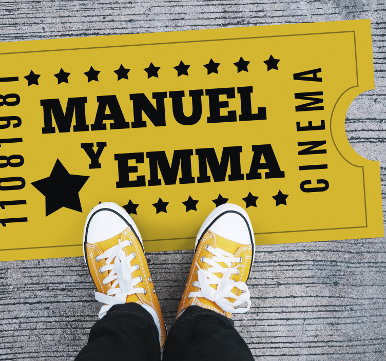 Retro billet biograf personlig dækkeservietter - TenStickers