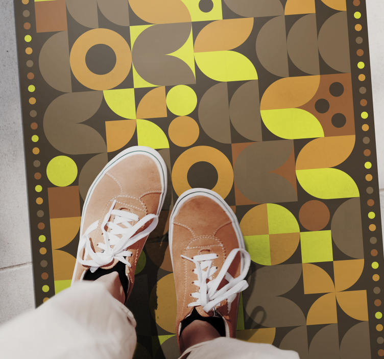 Retro flise design vinyl tæppe med fliseeffekt - TenStickers