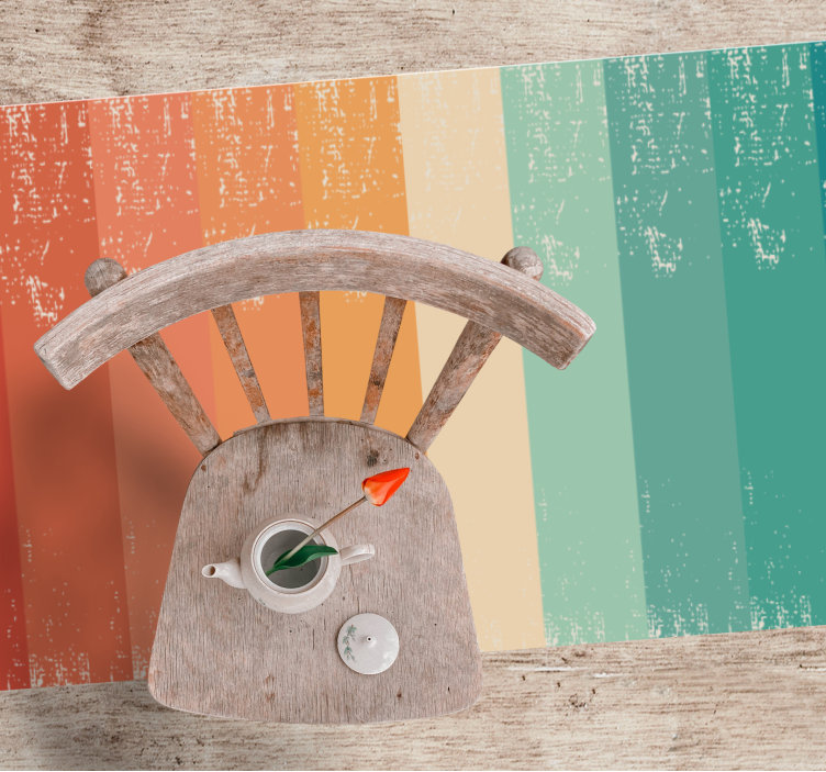 Retro stribet regnbue vintage tæppe - TenStickers