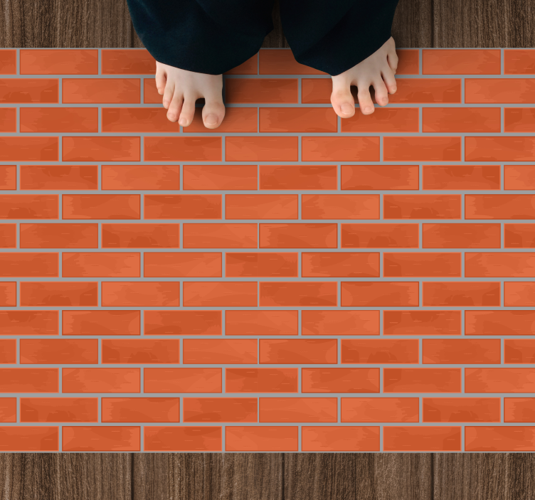 Rød mursten mønster tekstur tæppe - TenStickers