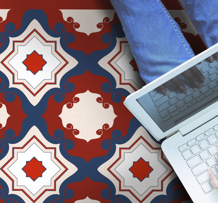 Rød vintage fliser mosaik gulvfliser - TenStickers