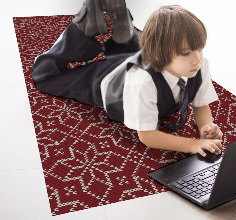 Rødt dekorativt mønster vinyltæpper til babyværelse - TenStickers