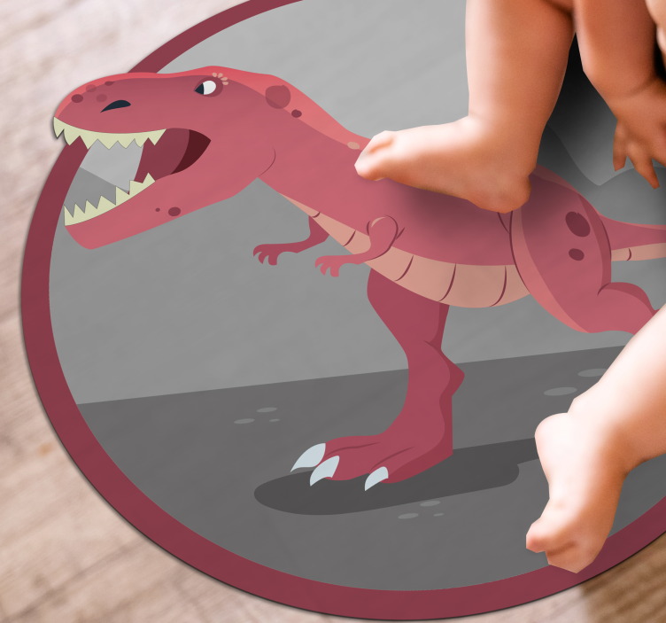 Rødt dinosaurbrøl 3d vinyltæppe - TenStickers