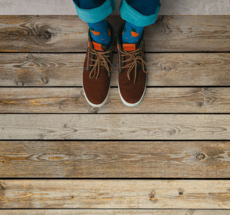 Rustik overflade vinyl tæppe med træeffekt - TenStickers