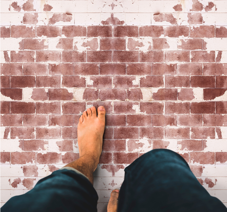 Rustikt murstensmotiv vinyl tæppe med steneffekt - TenStickers